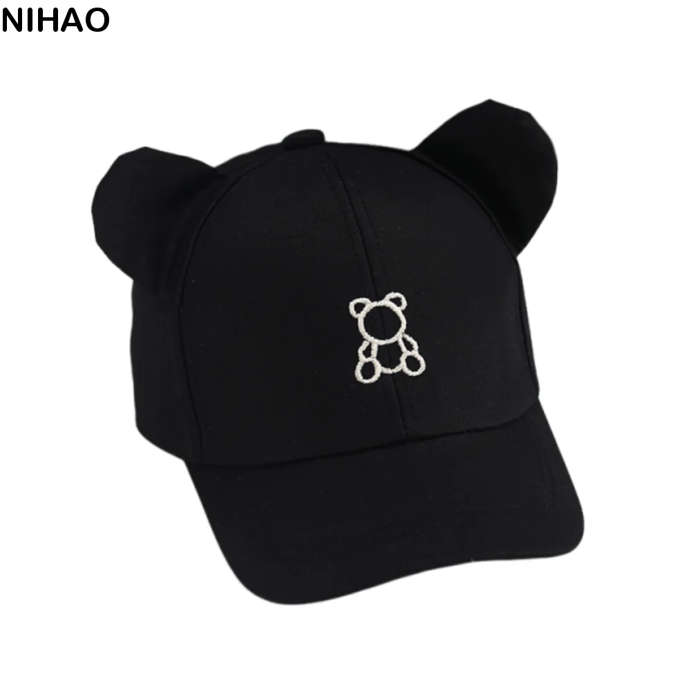

Sunshade Caps Cartoon Bear Baby Baseball Hat Cute Adjustable Baby Sun Visor Hat Soft INS Children Sports Hats Boys Girls