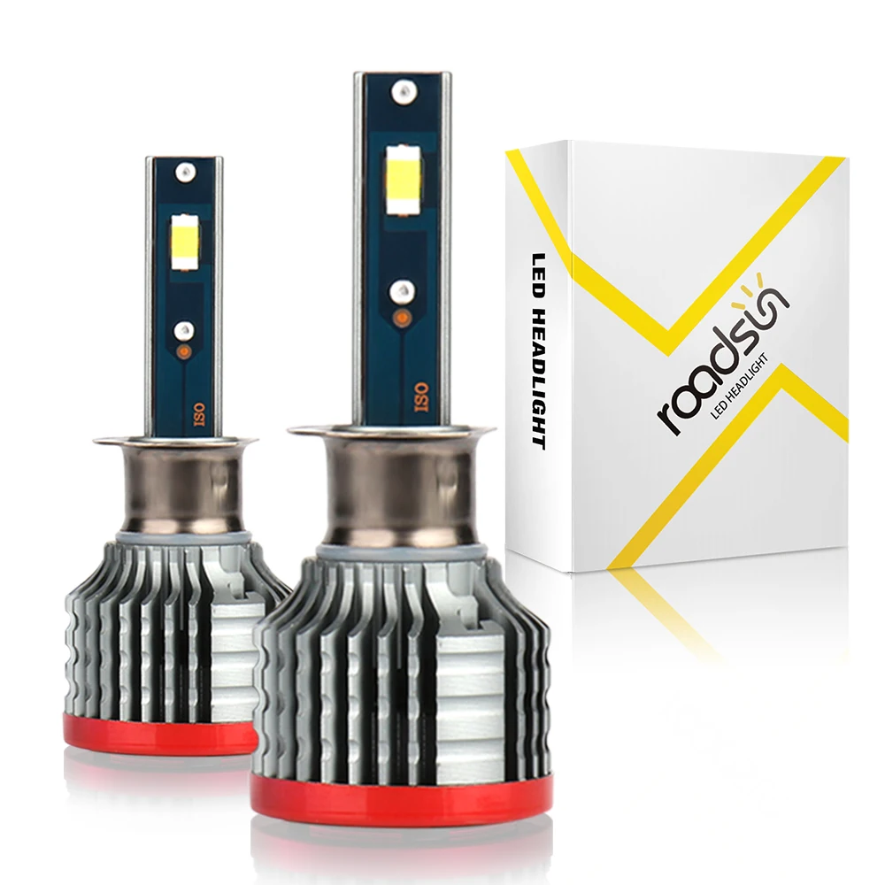 2PCS Super Brightness Car Lamps H1 Headlight Perfect Beam Pattern 26000LM 150W CSP Chips LED Built-in Drive Bulbs