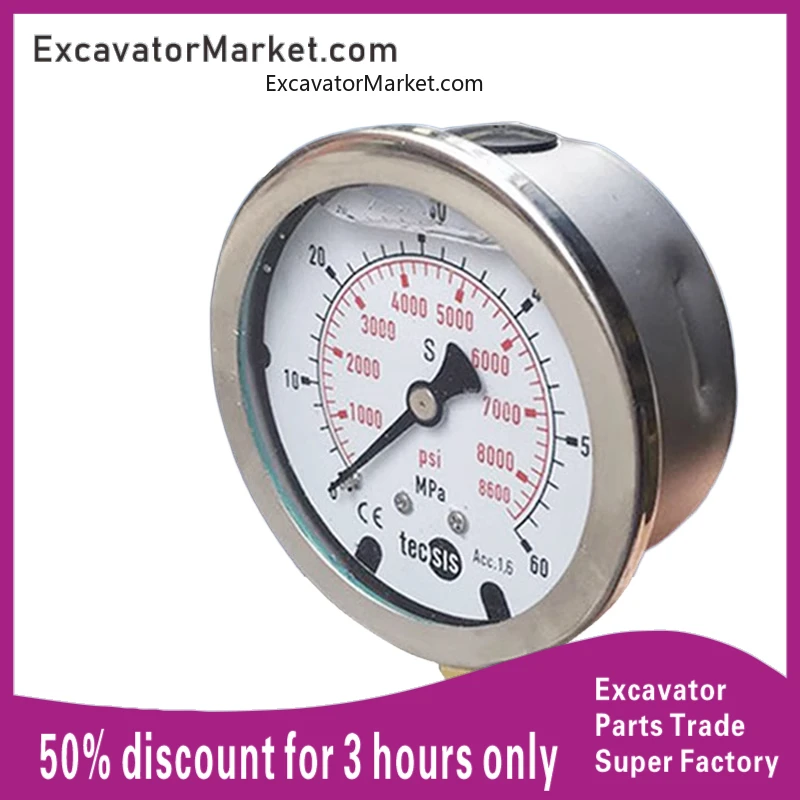 For Tecsis Shockproof Pressure Gauge Pilot Oil Pressure Gauge Engineering Machinery Hydraulic Pump Pressure Gauge Excavator Part