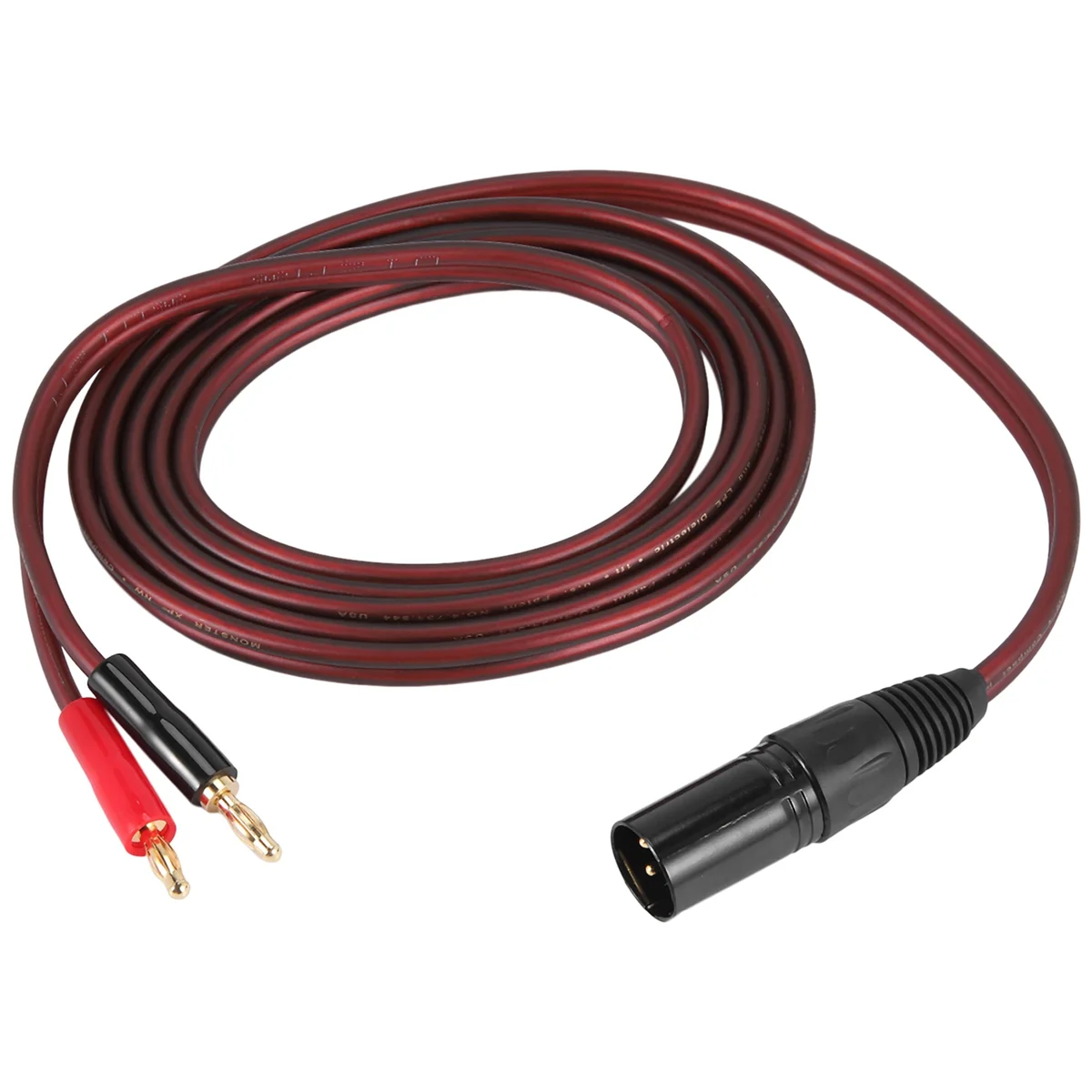 Cabo de altifalante XLR para Banana, 3 pinos macho para dupla Banana, cabo de áudio, banhado a ouro, 4mm plug para XLR3 Pro HiFi