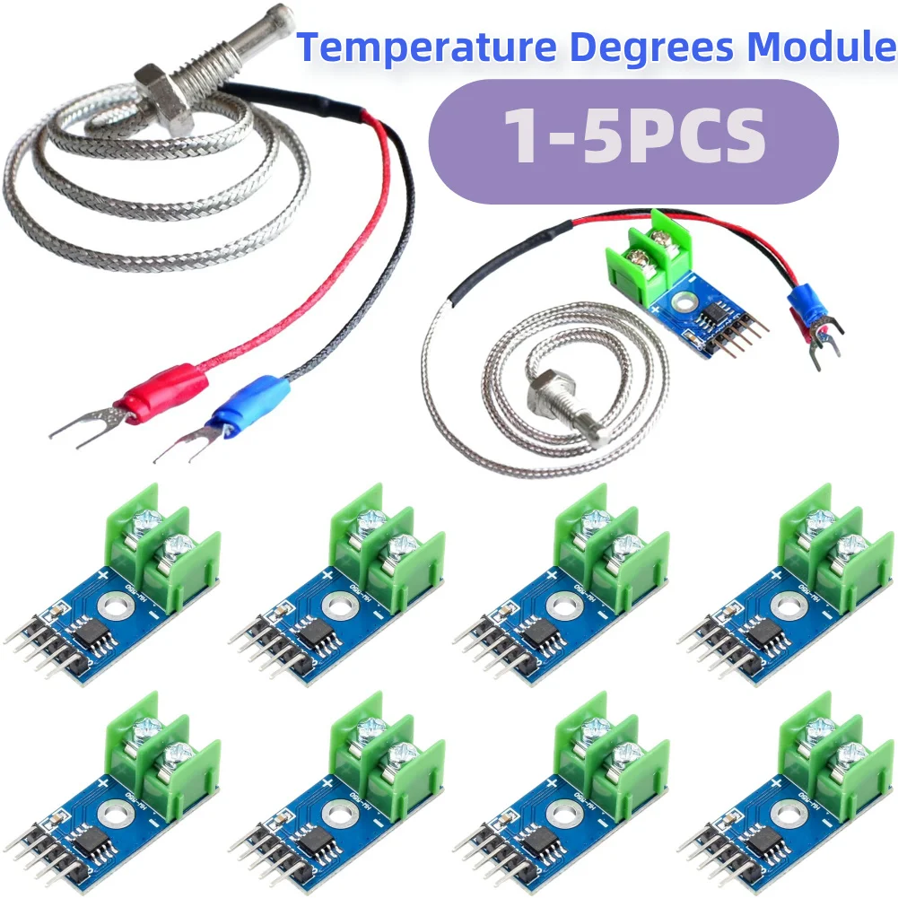 MAX6675 Temperature Degrees Module SPI Interface K Type Thermocouple Module Board DC 3.0-5.5V Range 0℃-1024℃ for Arduino DIY