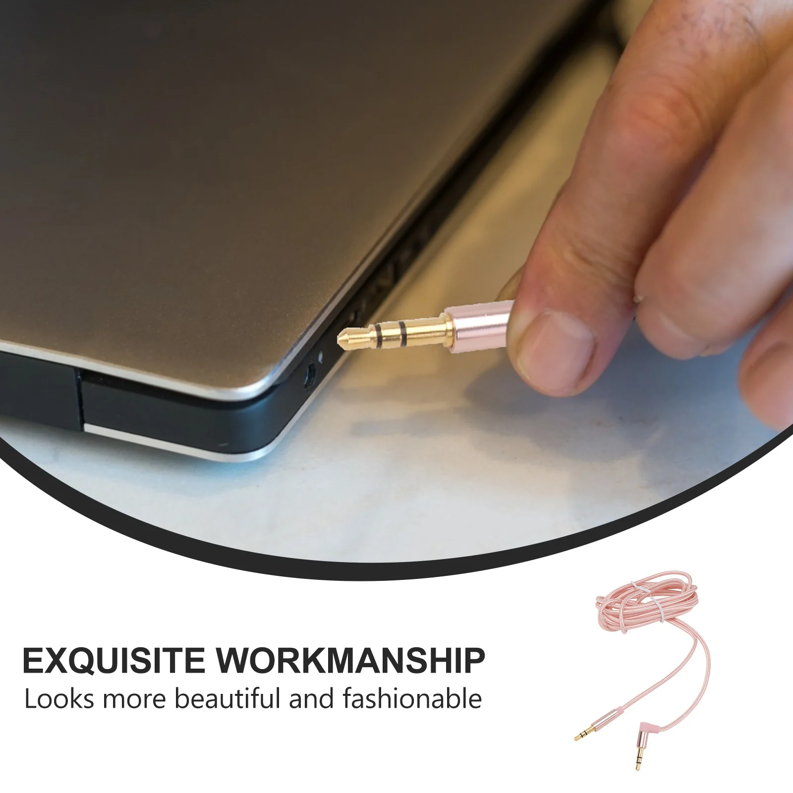 

1Pcs Audio Cable Aux Cord Copper Plug Tin Plated Noise Reduction 3.5mm Auxiliary Stereo Cable for Phone Speaker Headphone Laptop