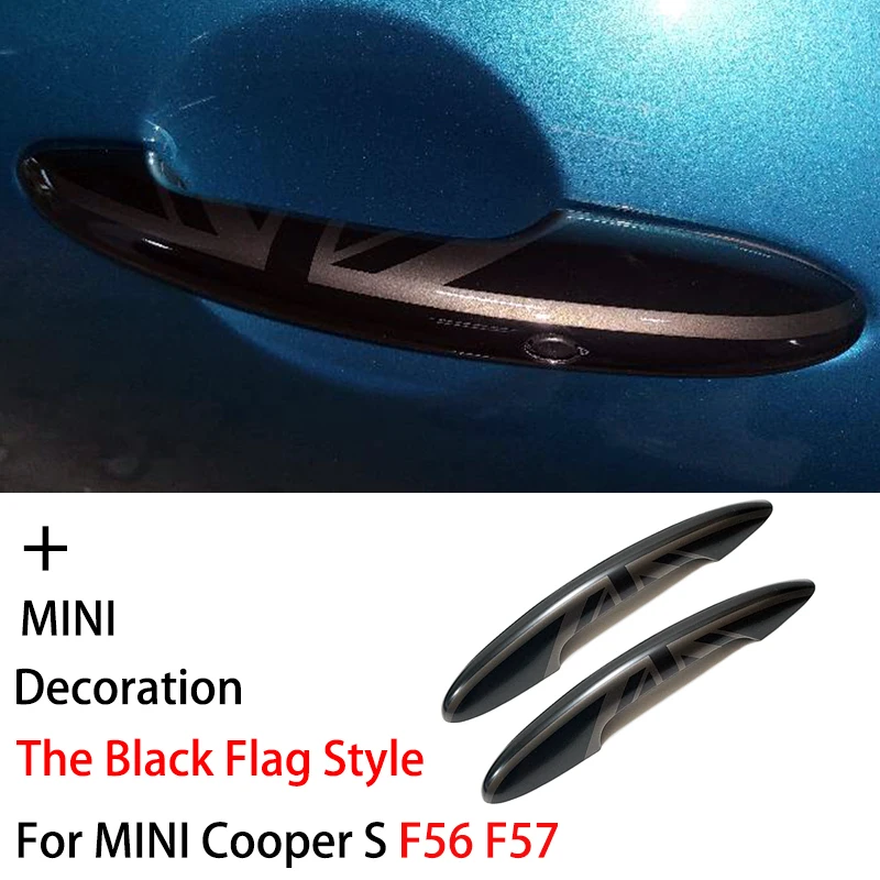 

The Black Flag Exterior Decoration Car Door Handle Cover Stickers For M Coope r S J C W F 56 Hatch back F 57 Accessories