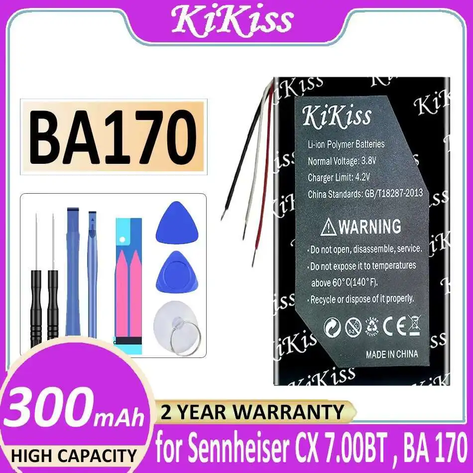 IN - بطارية سماعات الأذن BA170 AHB471233PST 300Mah لسماعات Sennheiser CX 7.00BT، BA 170 Momentum داخل الأذن