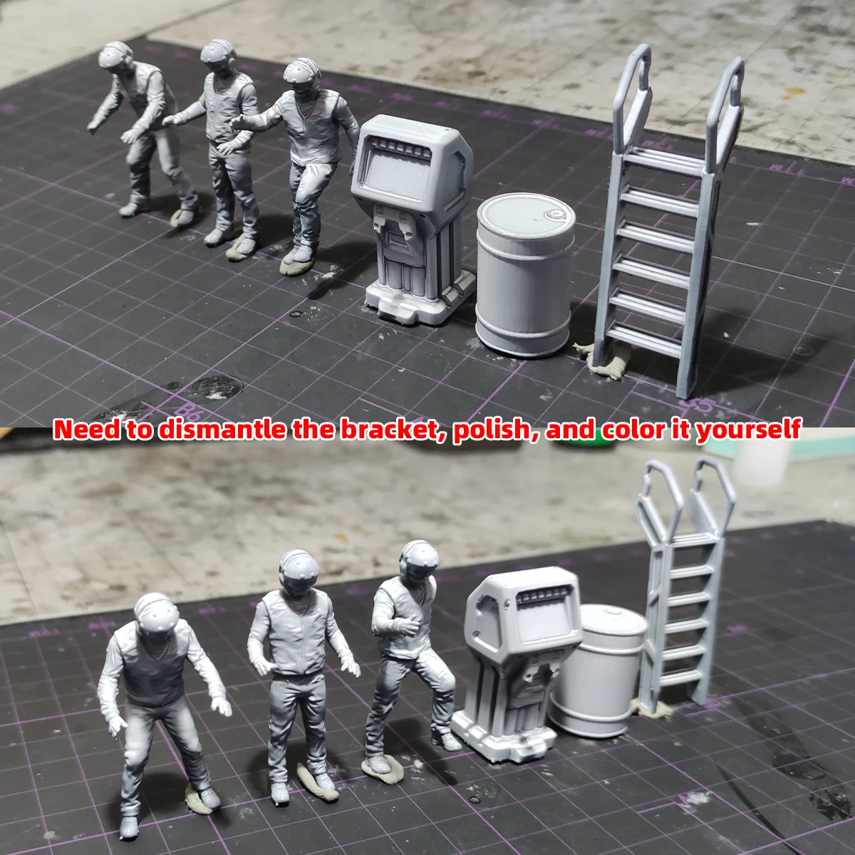 1/35 1/48 1/60 1/72 1/100 1/144 Modellbausatz 3D Harz Miniatur Soldatenfiguren Diorama Unbemalte Bodenbesatzung DIY für Gundam – Detail 6