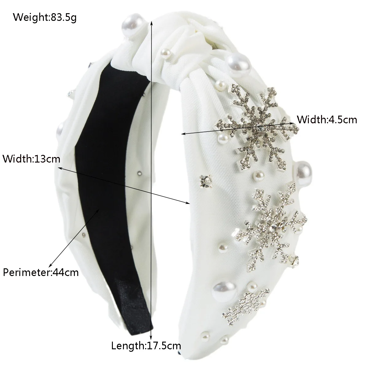 Hot-selling Christmas bead headband inlaid with alloy rhinestones, large snowflake accessories, fashionable light luxury high sk