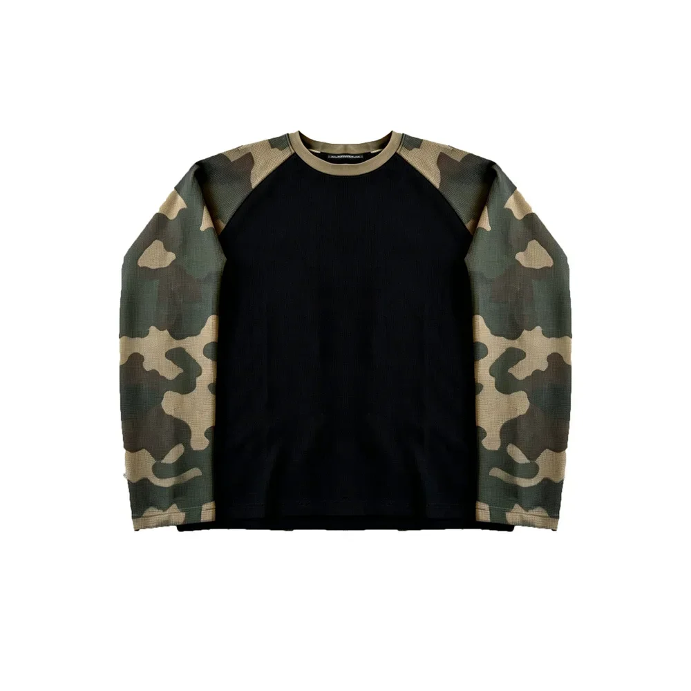 Men's Long Sleeved 3D Printed Camouflage Pattern Breathable Fashionable Versatile Top Young Couple Outdoor Climbing Gear Y2k Top