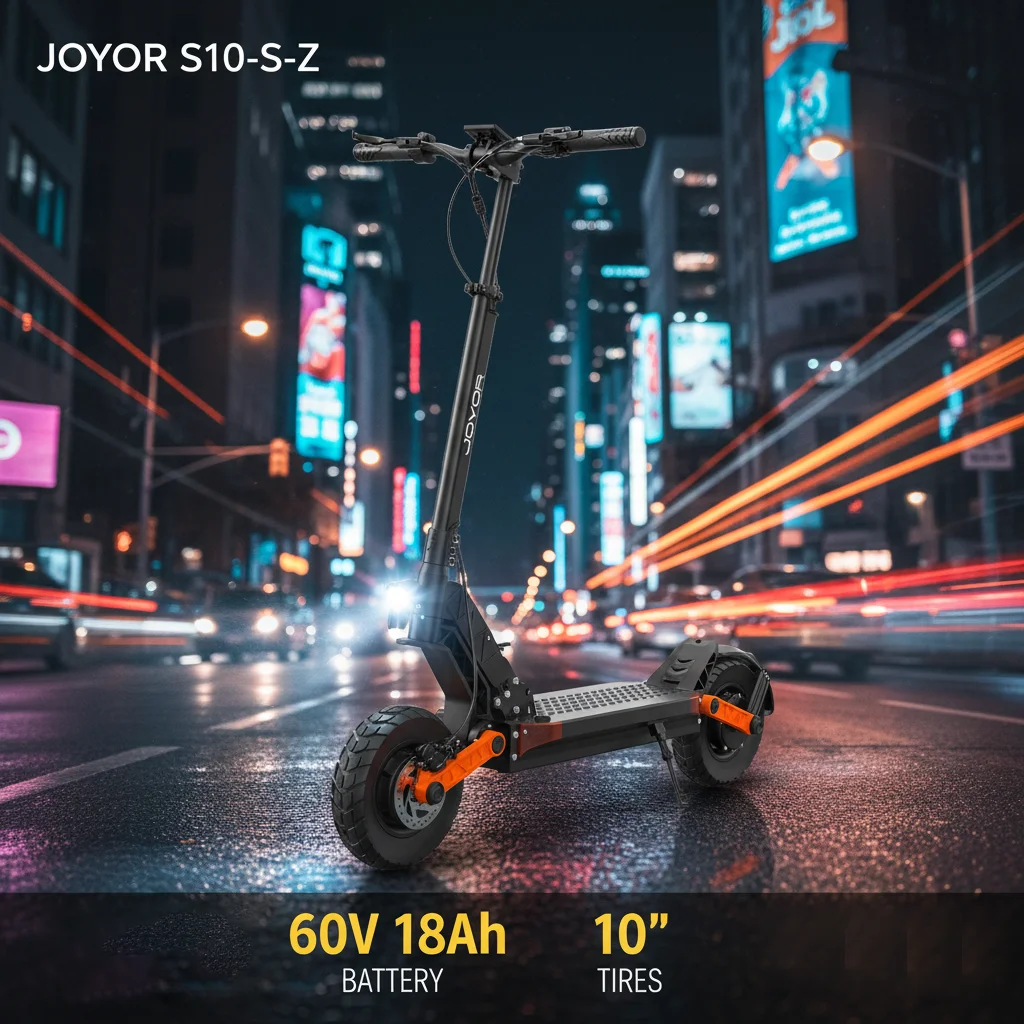 JOYOR S10-S-Z Elektroroller für Erwachsene mit Doppelmotor, 60V18AH Akku, 10-Zoll Luftreifen und Hydraulischen Bremsen