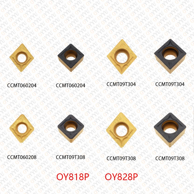 Imagem -02 - Oyyu Ccmt060204 Ccmt060208 Ccmt09t304 Carboneto de Inserção Fresa Ccmt09t308 Oy818p Oy828p Aço Usinado 060204 Torno Ccmt