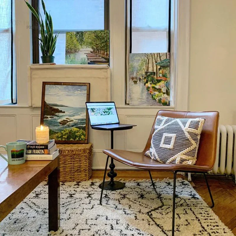 الشمال كراسي غرفة المعيشة واحدة الحديثة الحد الأدنى أثاث المنزل مصمم كرسي مكتب وسادة مريحة الترفيه كرسي غرفة المعيشة P