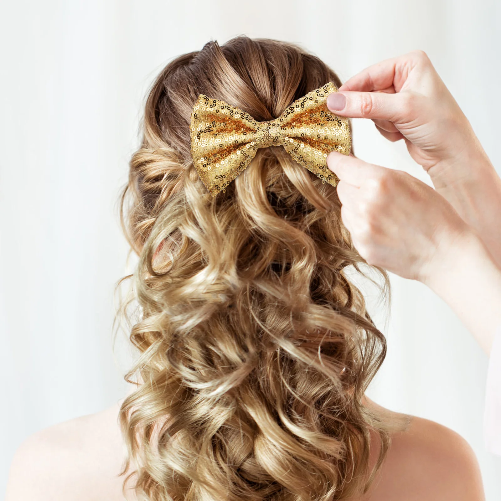 

3 Pcs Shiny Bow Hair Clips for Girls Bows Bowknot Pin Glitter Sequin With Sequins Accessories