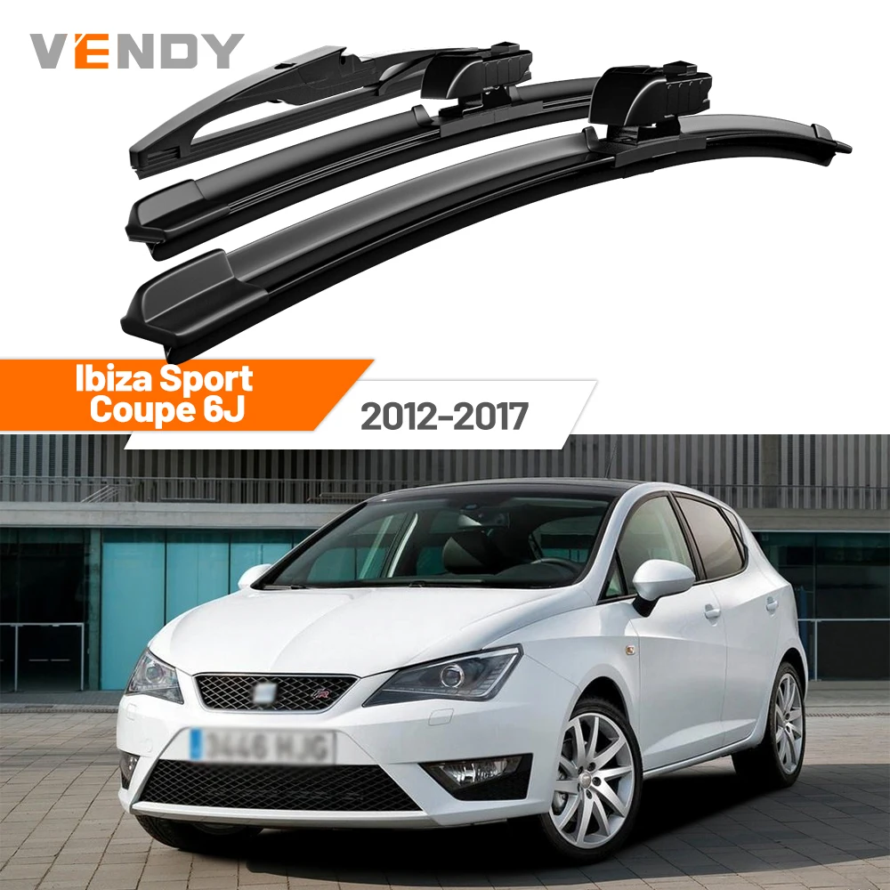 

For Seat Ibiza Sport Coupe 6J 2012-2017 2013 2014 2015 Front & Rear Windshield Wiper Blades Windscreen Wipers Set Accessories