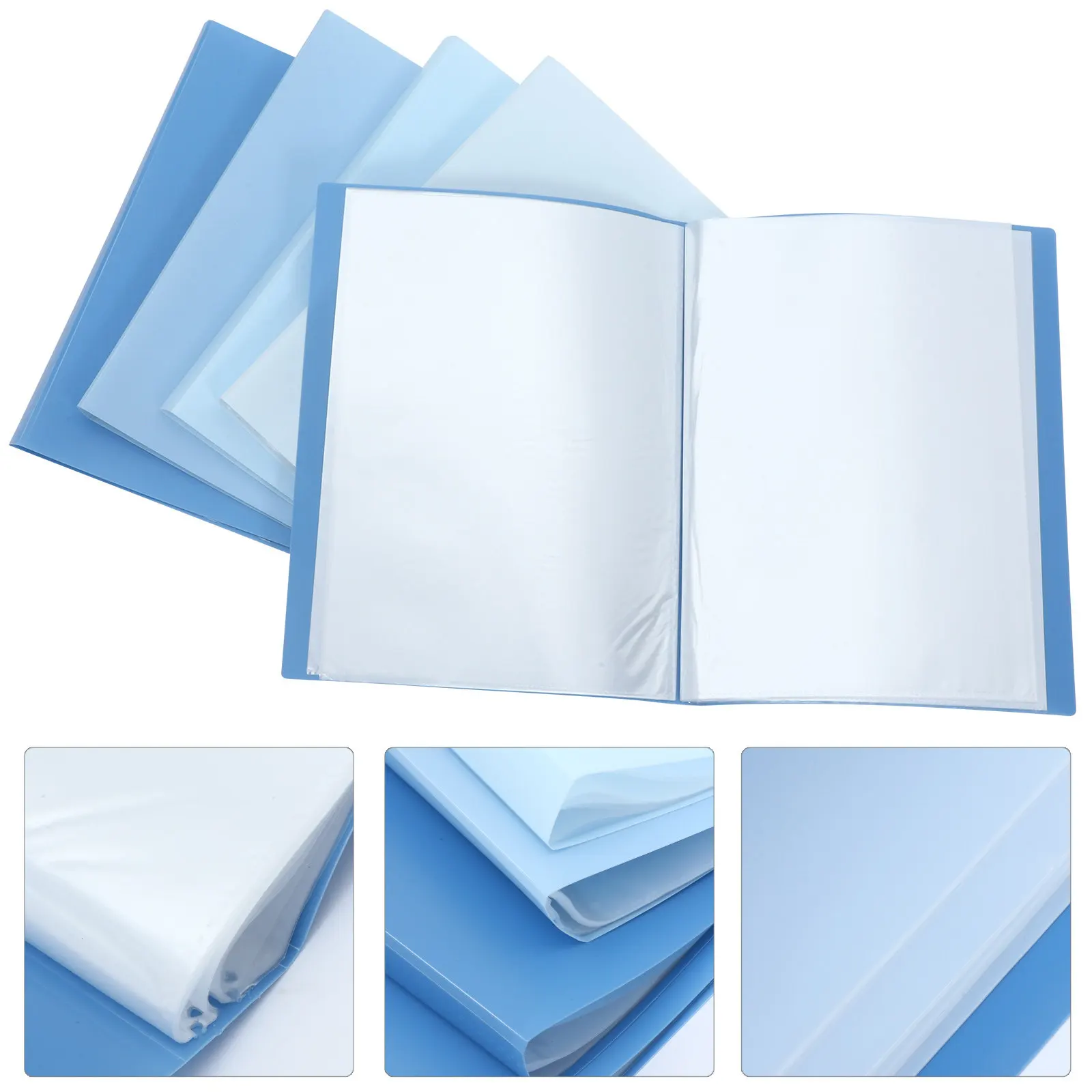 

5pcs Gradient Color File Folder Portable Document Storage With Multiple Pockets For Art Supply Receipt Organizer Plastic Folder