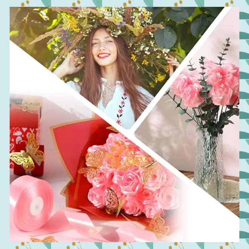 

A71P Искусственные розы Букет цветов Букет оберточная бумага Цветочная упаковочная бумага Розовый