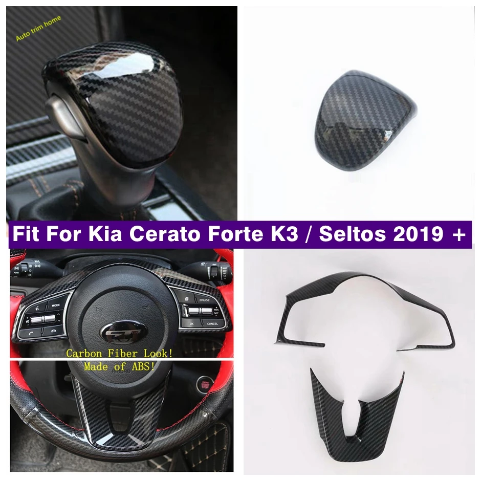 

Gear Shift Knob Steering Wheel Button Decoration Frame Cover Trim For Kia Cerato Forte K3 / Seltos 2019 - 2022 Car Accessories