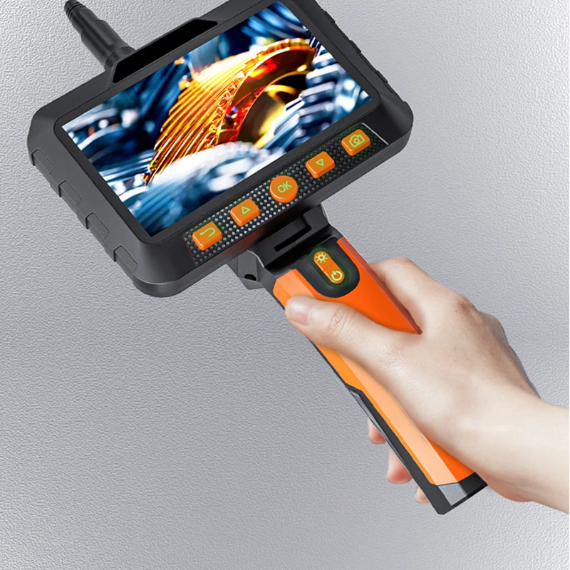 5'' IPS Screen Endoscope Video Car Inspection Borescope Single Dual Triple Autofocus Lens Waterproof Camera LEDs with Tool Case