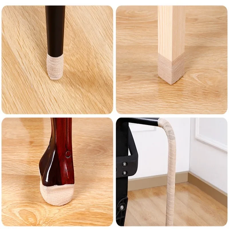 1/3/5pcs Self Adhesive Chair Leg Covers Anti-slip Table Leg Protection Furniture Foot Pad Wrapping Shock Absorber Reusable