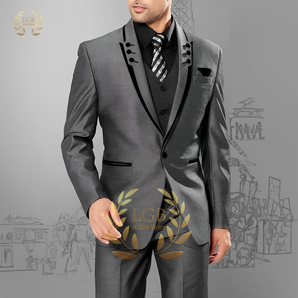 

Men's Charcoal Gray Tuxedo Slim Fit Groom Tuxedo Custom Business Suit Party Graduation Suit 2-piece Jacket + Pants