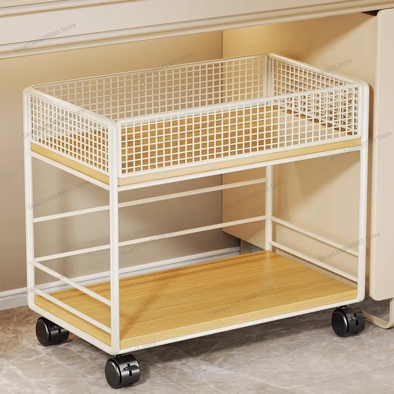 For Bookshelf, Shelf Under Desk, Floor Standing Movable Small Cart Next To Desk, Book Storage Box