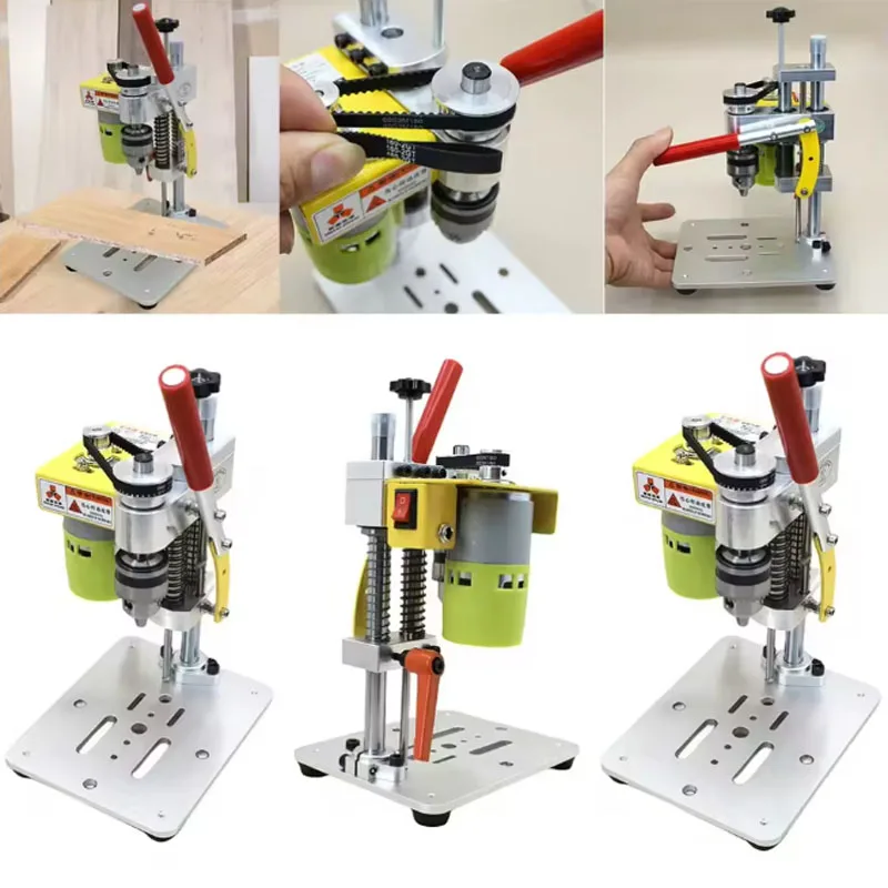120W Mini Bench Drill Press High Precision Multifunctional Drilling Milling Machine Hole Puncher for Wood PCB Metal DIY