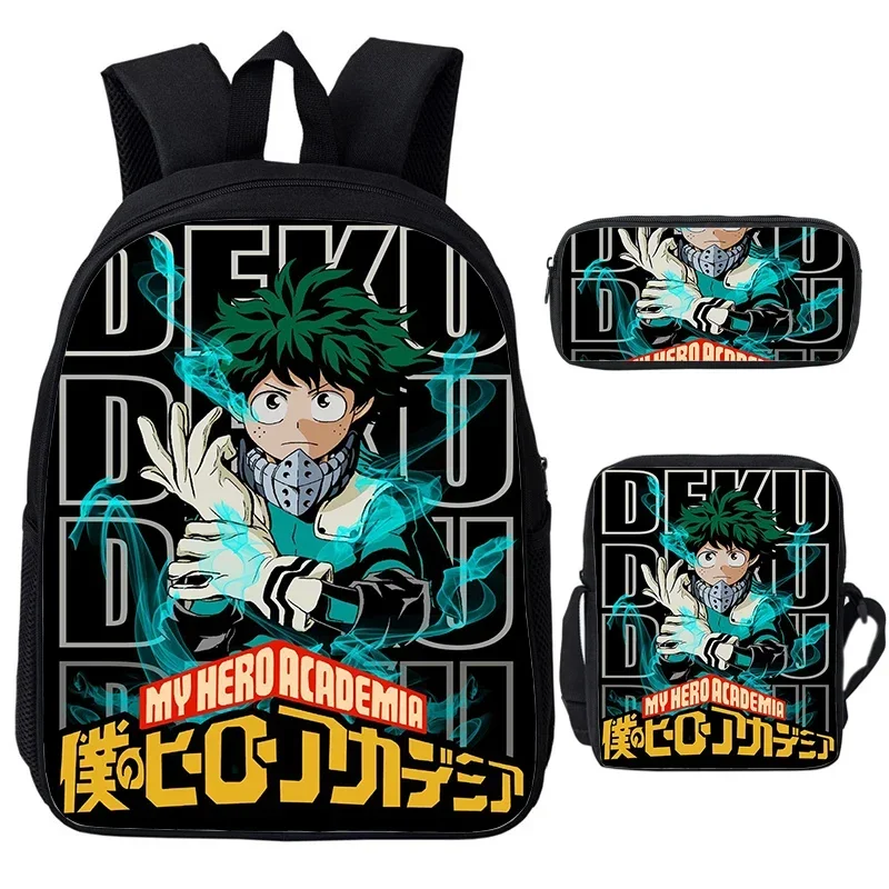 3 ชิ้น/เซ็ตญี่ปุ่นอะนิเมะ My Hero Academia พิมพ์กระเป๋าเป้สะพายหลังกันน้ําเด็กโรงเรียนกระเป๋าเด็กชายหญิงการ์ตูน Bookbag กระเป๋าเดินทาง