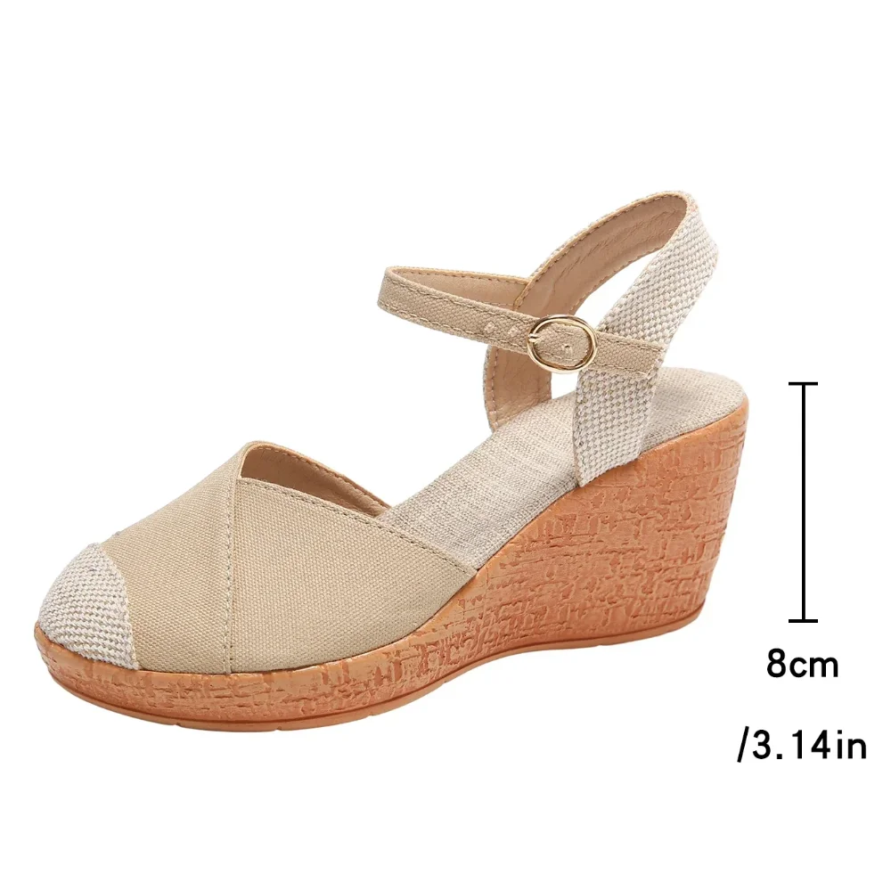 Nuovi sandali da donna piattaforma scarpe da donna zeppe estive espadrillas tacchi alti cinturino alla caviglia Casual scarpe di colore misto per