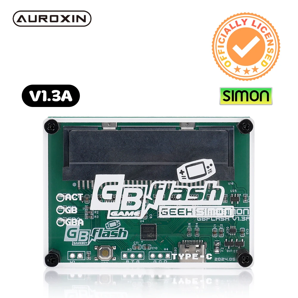 Auroxin Original Simon Type C GBFlash Burner for Backup and Rewrites ROM Game Saves Reader Compatible GB/ GBA /GBC Cartridges