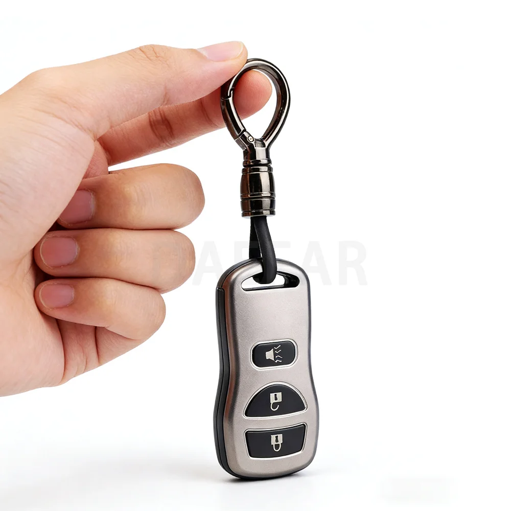 3 Buttons  Soft Gunmetal TPU Car Key Case for Nissan Frontier Murano Armada Pathfinder Versa Altima Maxima Xterra KeyChain Set