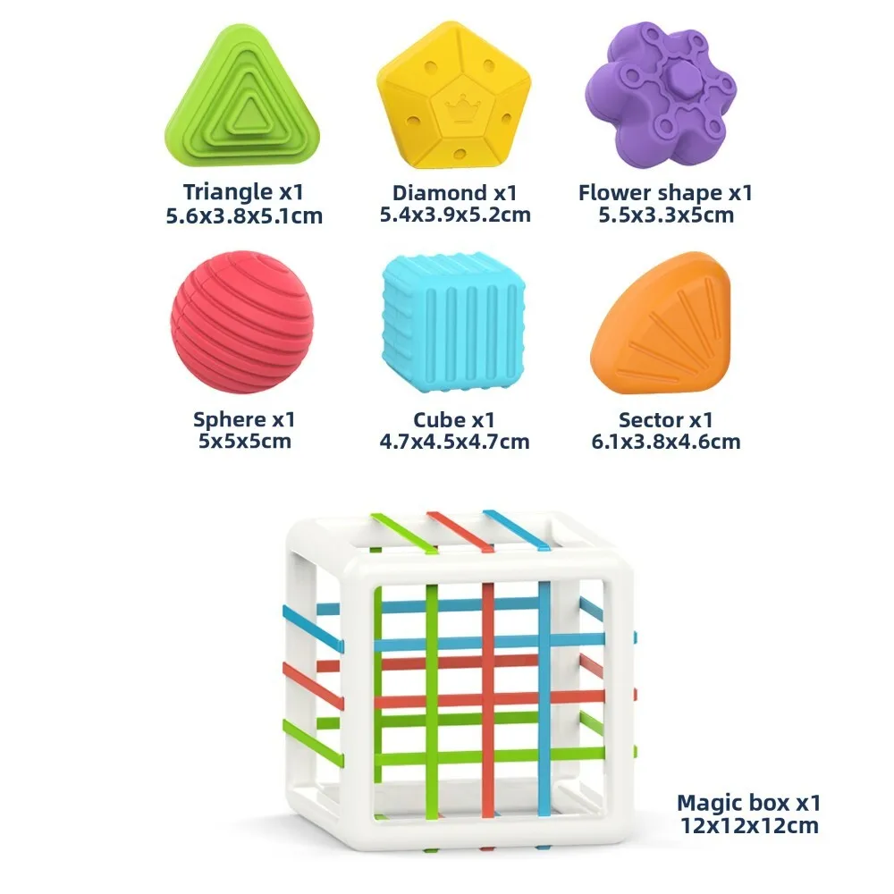 Zabawka sensoryczna tęczowa dla niemowląt, wczesna edukacja, rozpoznawanie kształtów i kolorów, rozwój umiejętności motorycznych, gra edukacyjna dla maluchów.