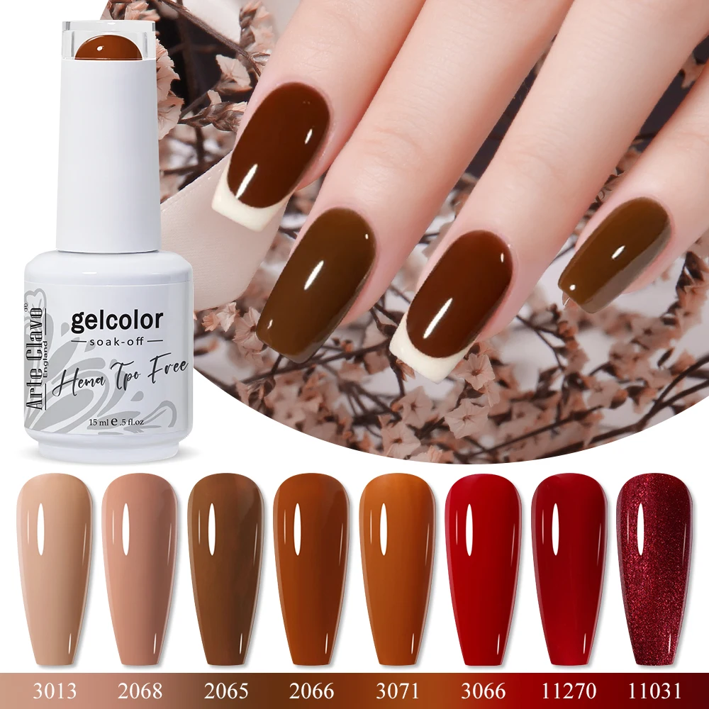 آرتي كلافو هيما Tpo الحرة الأحمر البني سلسلة هلام طلاء الأظافر 15 مللي شبه دائم نقع قبالة قاعدة معطف فوقي جيل للأظافر ورنيش مسمار الفن
