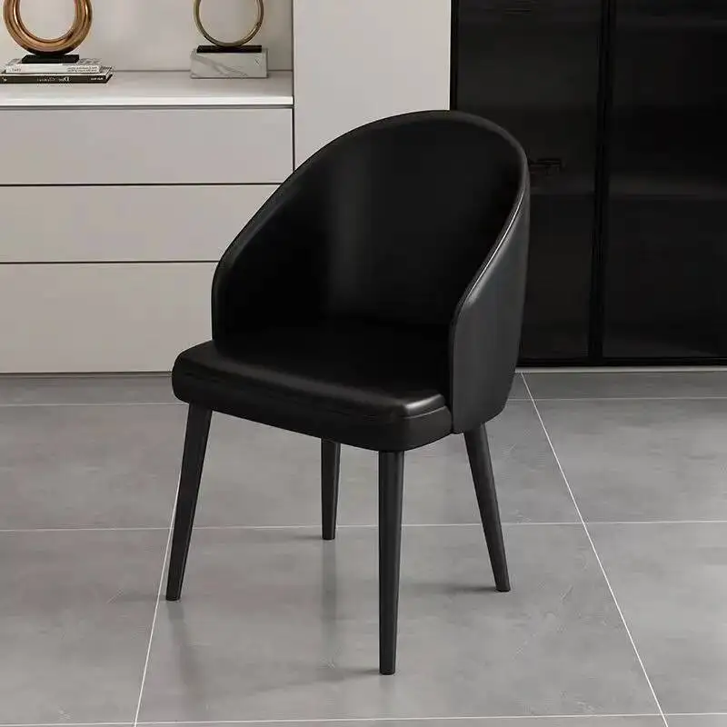 

DZ12Italian black internet celebrity dining chair modern simple hotel light luxury fabric designer home chair leisure back