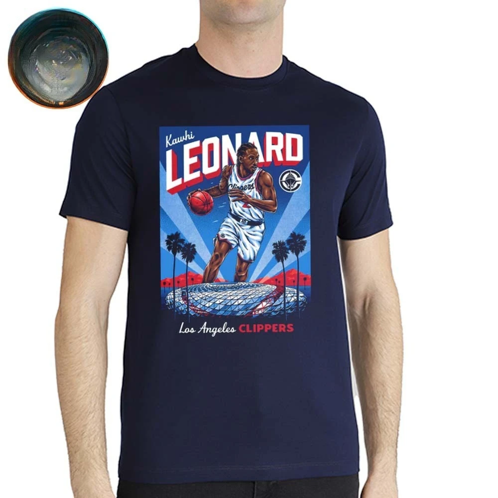 

Basketball Team Creative - Fan's Crew Neck T - Shirt with Player Icon & LA Elements & Sport Identity for Followers