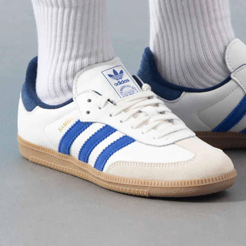 Adidas Official Genuine SAMBA OG JH5632 Low Top Skateboard Shoes Unisex White Suede Leather Gum Sole Retro Sneakers