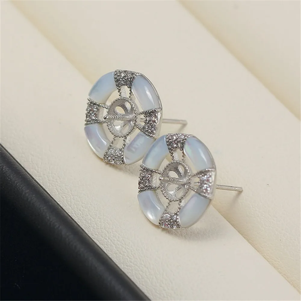 S925 Sterling Silver Pearl Earring Settings DIY Jewelry Making Supplies Blank Earring Posts for Handcrafted Accessories No Pearl