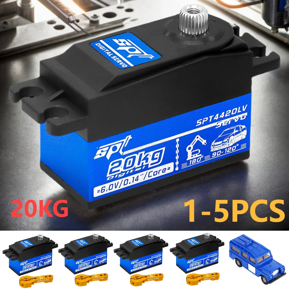 20kg High Torque Servo with Steering Servo Arm Metal Gear Servo for 1/10 RC Car For Tamiya For Touring Drift Car/Boat 1-5 PCS