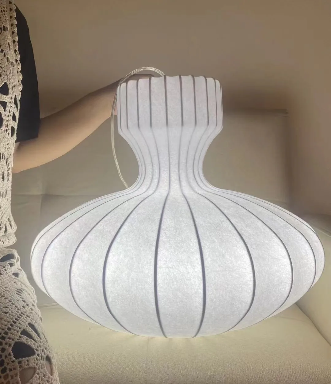 وابي سابي الحرير Led الثريا الشمال الفطر مصباح لغرفة المعيشة غرفة نوم مطعم بار فندق قرية معلقة تجهيزات الإضاءة #5