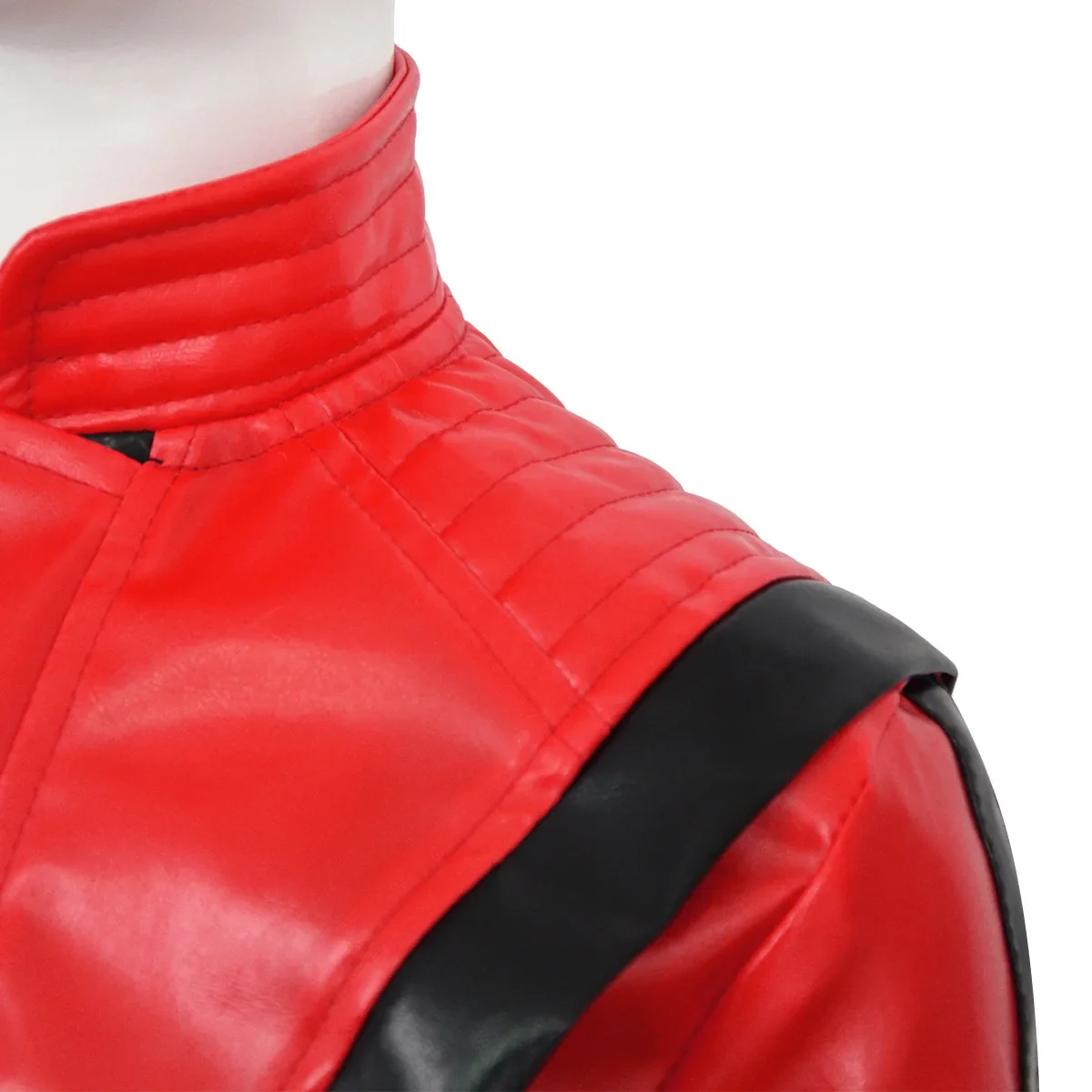Michael Jackson Thriller Scary Costume Red Leather Jacket for Women Men Teen  Halloween Retro Bomber Baseball Coat For Carnival view 6