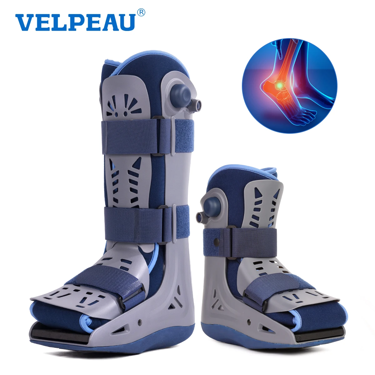 VELPEAU Air Walking Boot Inflatable for Broken Foot and Ankle Injuries Orthopaedic Walker Stabilizer Medical and Ultralight