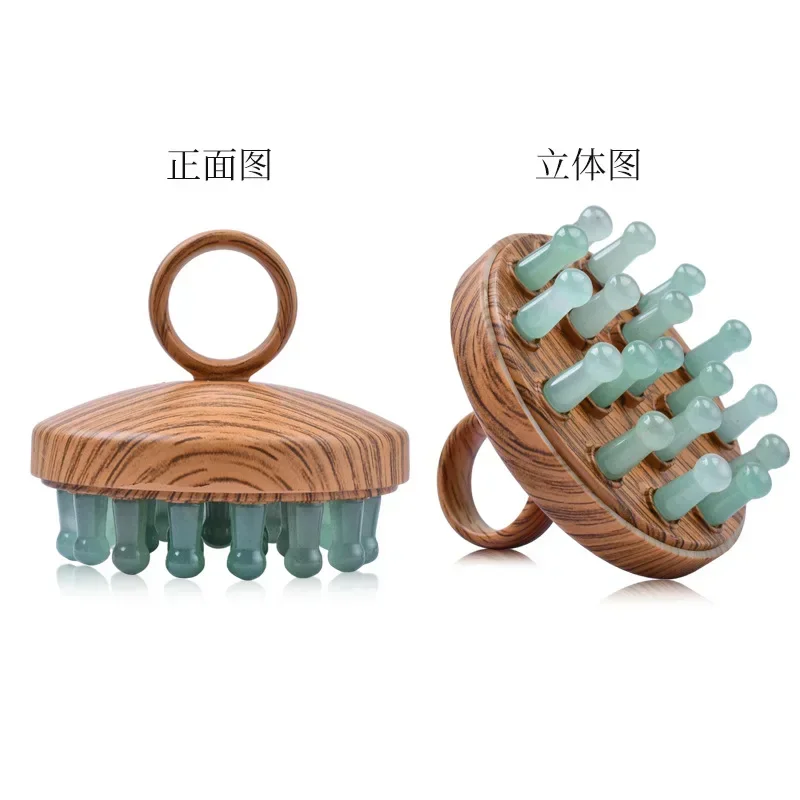 1Pc Colorful Jade Wood Grain Massage Comb for Scalp Relaxing Dredging Meridians Relieving Fatigue Exquisite Small Comb
