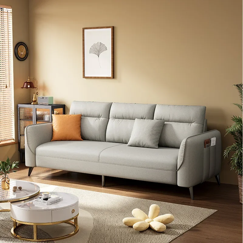 

Salon Wood Unique Sofa Soft White Comfortable Foam Wood Lounge Puffs Sofa Modern Comfortable Lounge Divano Trendy Furniture
