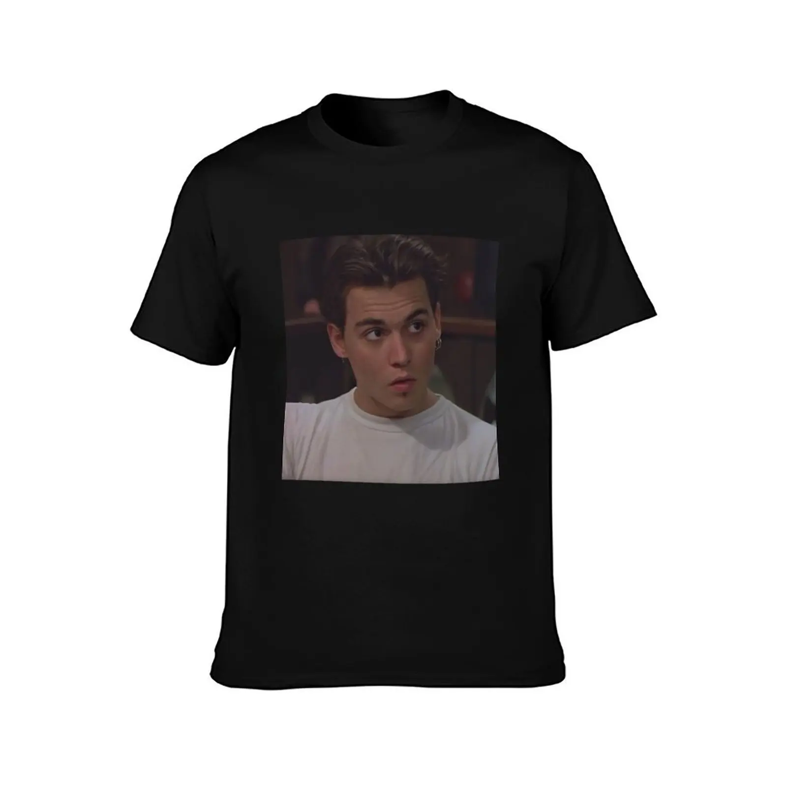 Young Johnny Depp T-Shirt Classic Crew Neck Cotton T-Shirt