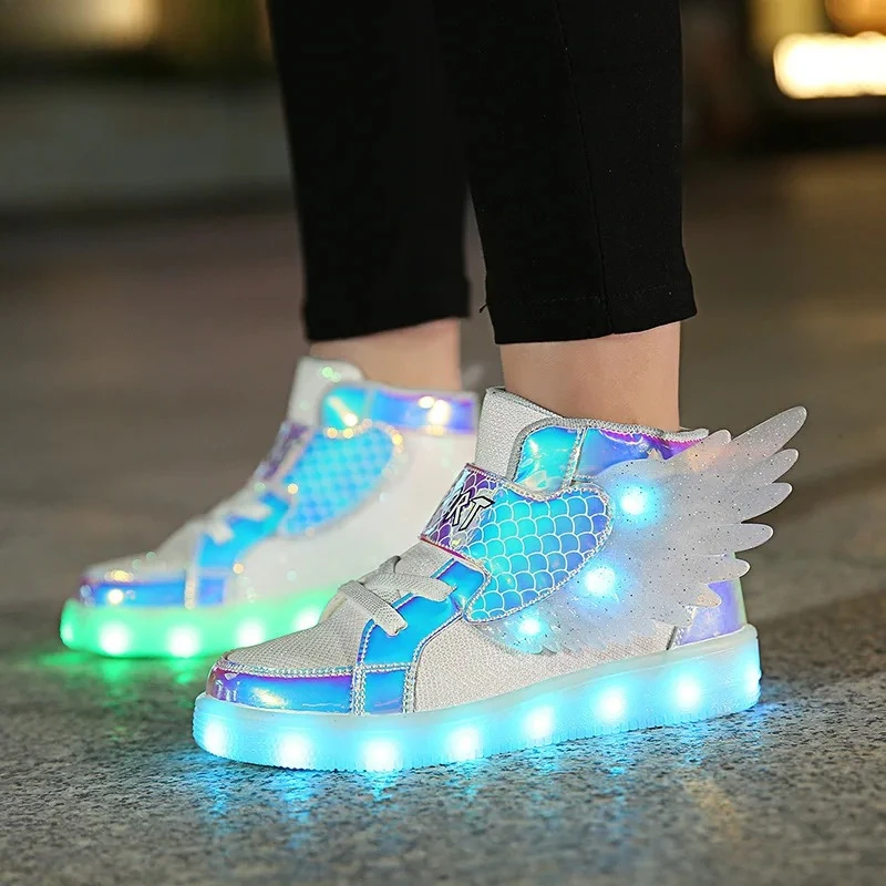

Kids Rechargeable LED Light Up Shoes for Shuffle Dance, Multi-Color Flashing Sneakers for Boys & Girls
