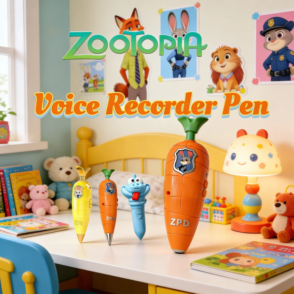 

Ручка-диктофон Zootopia в форме моркови Джуди Хоппс, устройство для записи ZPD, игрушка-подарок для фанатов, запись до 60 секунд