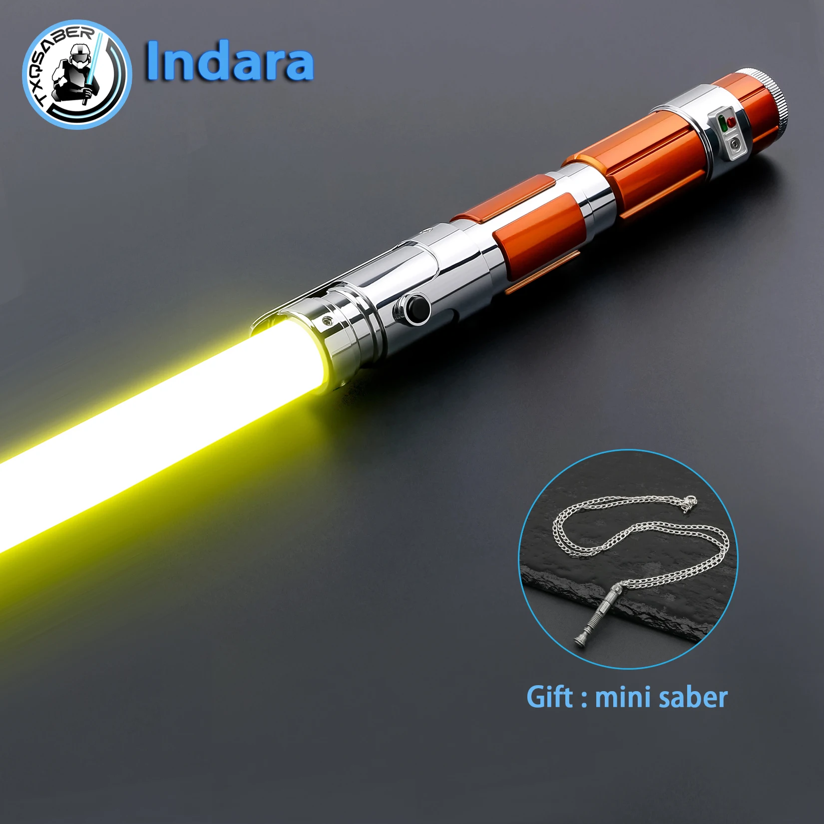 

Indara TXQSTUDIO Lightsaber RGB Heavy dueling Premium Neopixel Laser Sword Smooth Swing Metal Hilt Bluetooth Colors Change