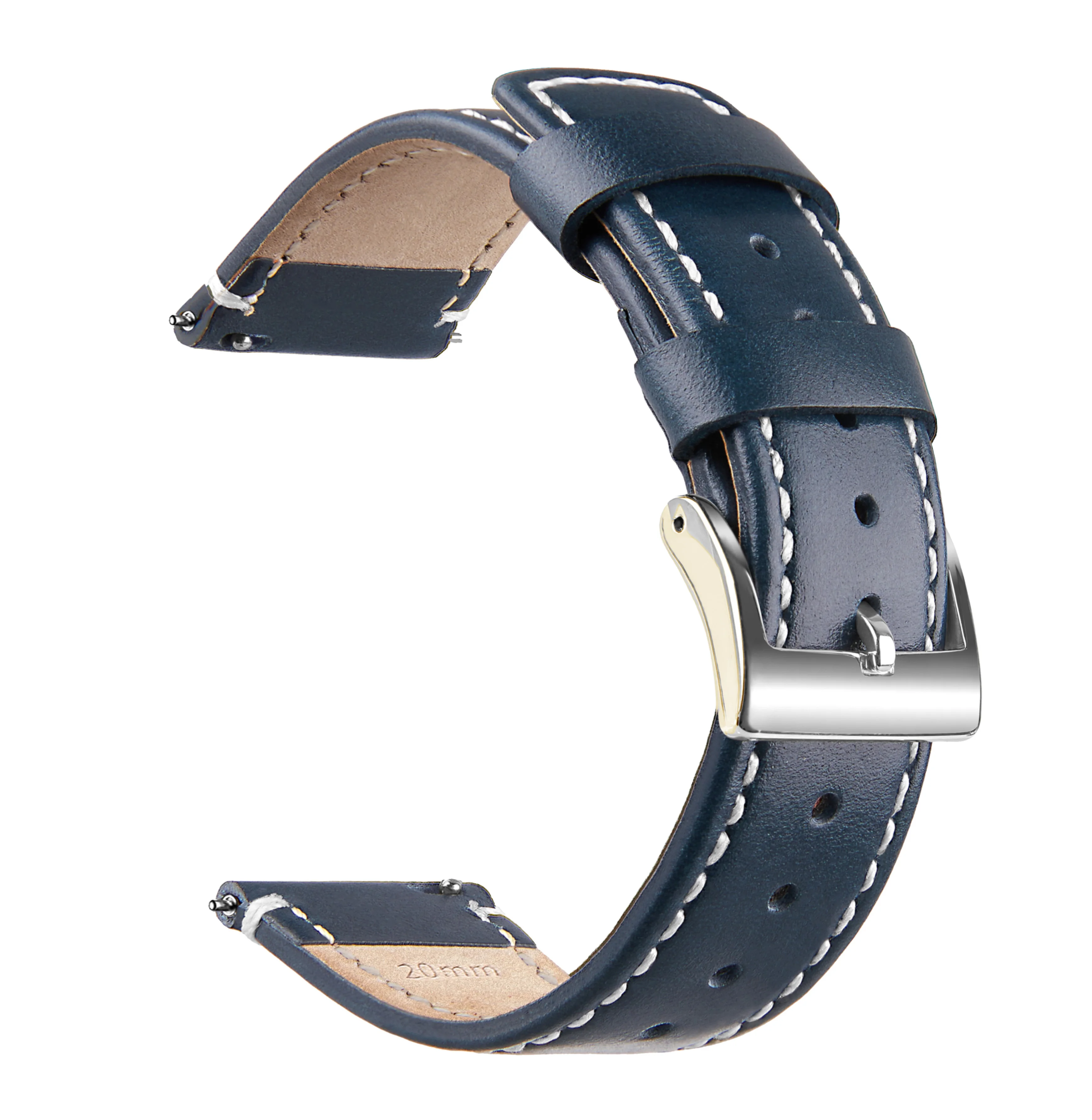 Top Grain Echtleder-Uhrenarmband, Schnellverschluss 20 mm/22 mm Uhrenarmband, passend für Samsung Galaxy Watch, Herren- und Damen-Uhrenarmband – Detail 22