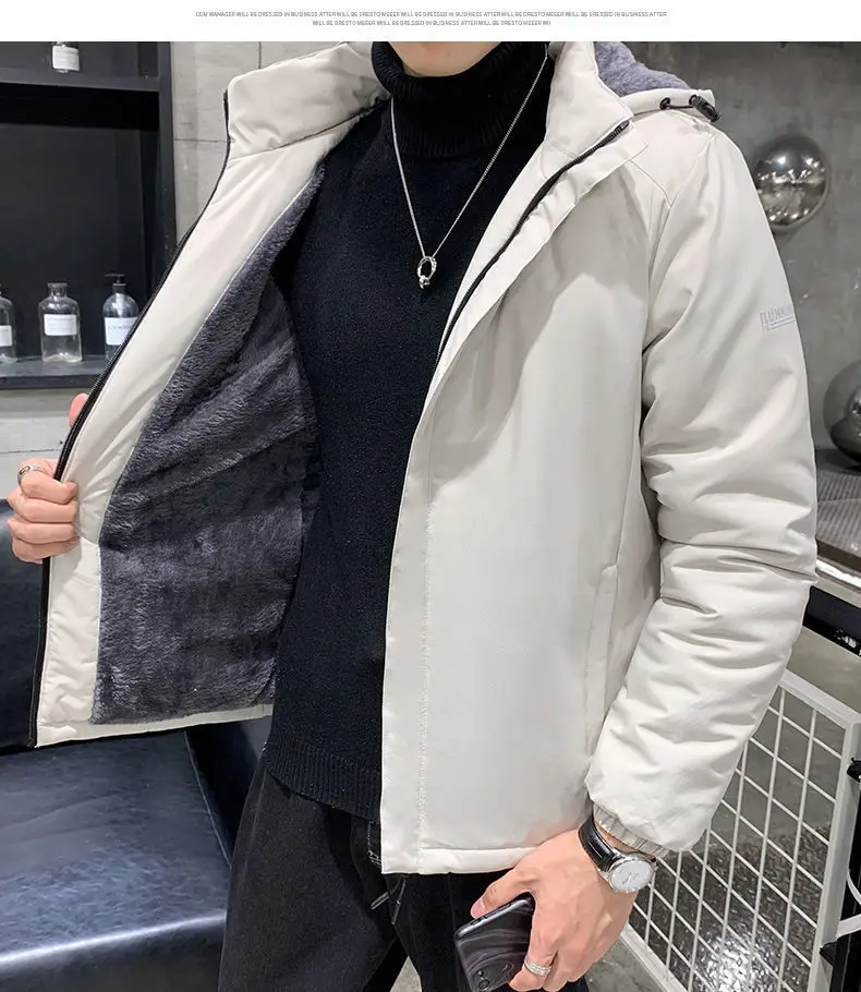 Winter New Parkas Men Wind Proof Warm Casual Parkas Fashion Jacket Men Trend Versatile Korean Loose Casual Fleece Thick Parkas