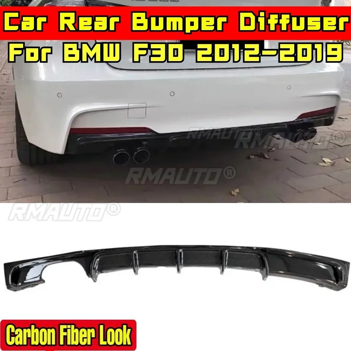 F30 Rear Bumper Lip Carbon Fiber Look MP Style Rear Bumper Guard Splitter Body Kit For BMW F30 2012-2019 Car Accessories