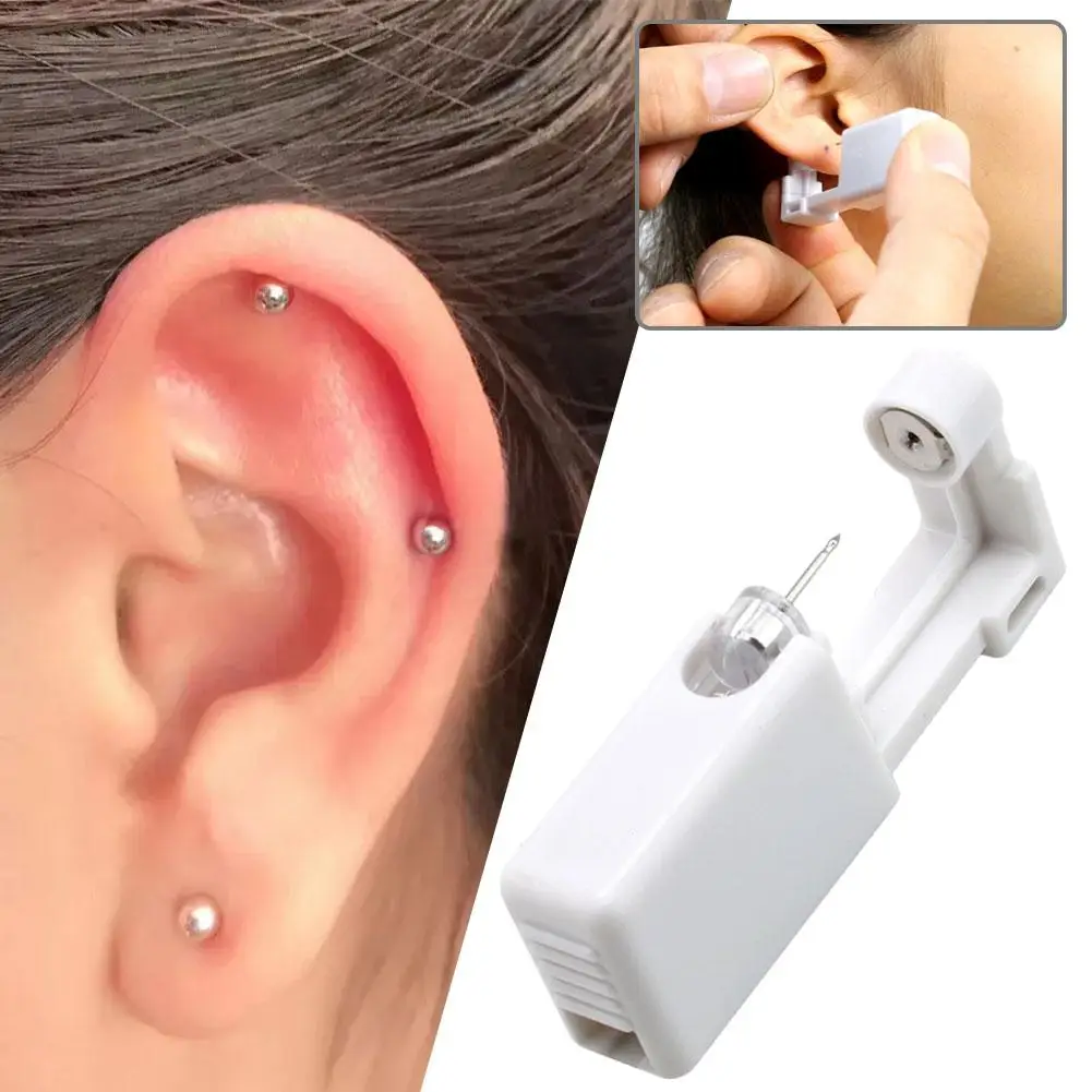 1PC 316L Surgical Steel Ear Stud Disposable Sterile Piercing Stud with Safe Ball Buckle Set Piercing Gun Body Piercing Jewelry