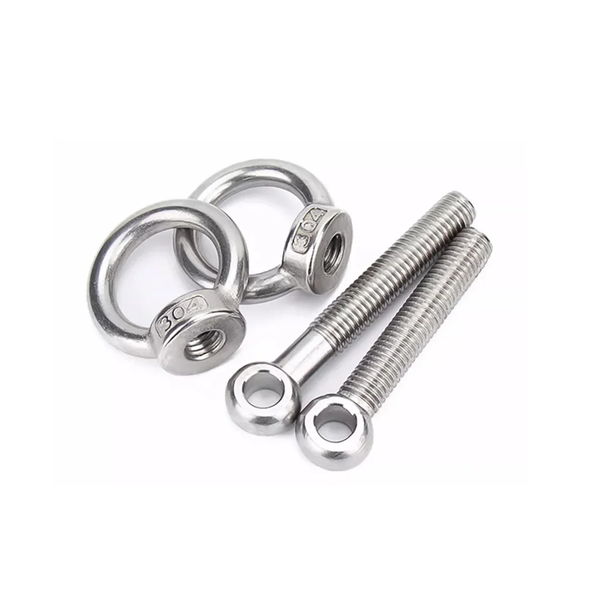 304 Stainless Steel Movable Joint Bolt Lifting Ring Nut Set Movable Joint Screw Hanging Nut M5M6M8M10M12