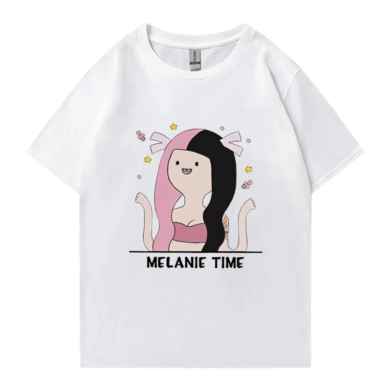 Funny Melanie Martinez Cartoon Cute print T shirt 2024 Men Women summer oversized short sleeve T-shirts Unisex 100% Cotton Tops